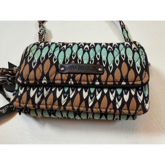 Vera Bradley Crossbody Wallet Sierra Stream Pattern Quilted Fabric, Retired - Picture 2 of 6